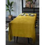 YAKAMOZ Güneş Sarısı Kadife Dokulu Masa Örtüsü Dertsiz Velvet Touch Serisi - 130 x 170 cm