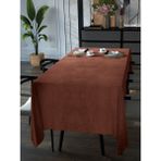 YAKAMOZ Kiremit Rengi Kadife Dokulu Masa Örtüsü Dertsiz Velvet Touch Serisi - 130 x 170 cm