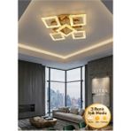 Yakamoz Model 5"li Gold 3 Renk Modu Kristal Salon Mutfak Yatak Çocuk Odası Avize - Altın
