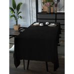 YAKAMOZ Siyah Renk Kadife Dokulu Masa Örtüsü Dertsiz Velvet Touch Serisi - 130 x 170 cm