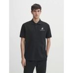 Yakası Düğmeli Yakalı Pike Baskılı T-shirt - Beyaz Xl siyah