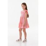Yakası Güpürlü Kız Çocuk Elbise - Pembe - 3 Yaş