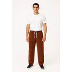 YAKE STORE Erkek Fitilli Kadife Cepli Buggy Pantolon Oversize Rahat Kalıp - Kahverengi - Kahverengi