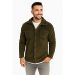 YAKE STORE Erkek Pelüş Polar Hırka Gömlek – Yakalı, İlik Düğmeli, Göğüs Cepli, Yumuşak Dokulu Kışlık Regular Fit Rahat Günlük Model - Haki - Haki