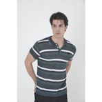 YAKE STORE Erkek Yakalı Slim Fit Dokuma Çizgili T-Shirt - Haki - Haki