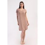 YAKE STORE KADIN LYC VISCON XXL V YAKA DANTELLI BIBILALI KISA KOL TUNIK - IMPATIENS PINK