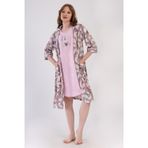 YAKE STORE KADIN P.SUPREM KISA KOL TUNIK+ 3/4KOL SABAHLIK TAKIM - BEIGE