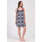YAKE STORE KADIN P.SUPREM XXL IP ASKILI FIYONKLU BIBILALI ETEGI OVAL TUNIK - DRESS BLUES