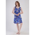 YAKE STORE KADIN P.SUPREM XXL O YAKA GENIS ASKILI ETEGI OVAL TUNIK - BLUE