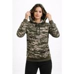 YAKE STORE Kamuflaj Desenli 2 İplik 4 Mevsim Kapüşonlu Kanguru Cepli Hoodie Sweatshirt - Kamuflaj - Kamuflaj