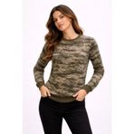 YAKE STORE Kamuflaj Desenli 2 İplik 4 Mevsim Uzun Kollu Bisiklet Yaka Sweatshirt - Kamuflaj - Kamuflaj