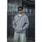 YAKE STORE Oversize Tam Fermuarlı Uzun Kol Hırka - Gri - Gri