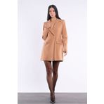 Yake Uzun Gold Düğmeli Camel Blazer Ceket