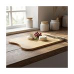 Yakestore Doğal Bambu Doğrama ve Kesme Tahtası - Kesim Panosu - 33X24X1.5 cm Çok Amaçlı Sunum Tepsisi, Peynir ve Et Servis Tahtası - Ahşap