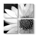 Yakından Gerbera Çiçeği Tablosu 123 x 123-4 Parçalı