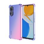YAKUN Honor X7 için kılıf, HD şeffaf sarı önleyici cam kristal berraklığında yumuşak silikon cep telefonu kılıfı, yumuşak TPU kılıf şok emici koruyucu kılıf (mavi/pembe)