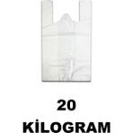 Yakutsan 20 kg Beyaz Market Poşeti Küçük Boy 24X46 cm Atlet Poşet