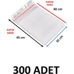 Yakutsan 300 Adet Şeffaf Yapışkanlı Delikli Poşet - Opp Kendinden Yapışkanlı Parlak Poşet Delikli 35X45 cm