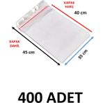 Yakutsan 400 Adet Şeffaf Yapışkanlı Delikli Poşet - Opp Kendinden Yapışkanlı Parlak Poşet Delikli 35X45 cm