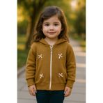 Yalçınoğlu Kids Kız Çocuk Kapüşonlu Fermuarlı Sweatshirt I Fiyonklu Detaylı Yumaşacık I Okul, Kreş I