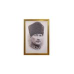 Yaldız Çerçeveli Atatürk Portresi- Altın Çerçeveli - Duvar Atatürk Tablosu 55X75CM - 55 x 75 cm