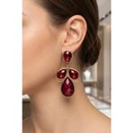 YALDIZLI PARLAK SALLANTILI YAPRAK KÜPE 7 CM.