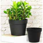 Yalı Saksı 2'li Set – 23x22 cm (6 Litre) & 19x17 cm (3 Litre) Dayanıklı Plastik Saksı
