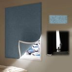 Yalıtımlı Kendinden Yapışkanlı Termal Pencere Örtüsü Karartma Keten Görünümlü Perde Çiftlik Evi Ülke Tarzı Pamuklu Perdeler Oturma Odası Yatak Odası için 120 x 120 cm Mavi