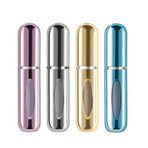 Yamadura Taşınabilir mini doldurulabilir parfüm, 5 ml atomizör parfüm şişesi, doldurulabilir parfüm atomizör parfüm spreyi, seyahat ve dışarı çıkanlar için koku pompası kutusu (4 paket)