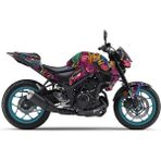 Yamaha Mt-25 2020 - 2024 Hyper Beast Sticker Etiket Kaplama Modeli Pembe Mor Mavi