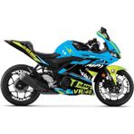 Yamaha R25 Açık Mavi Shark Takım ve Jant Sticker Etiket Modeli