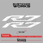 Yamaha R7 Uyumlu Yazı Sticker Yüksek Kalite Özel Kesim Folyo 2'li Set Beyaz