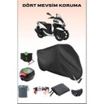 Yamaha Tricity 125 Için Arka Çanta ve Kilit Uyumlu Siyah Motosiklet Branda, Güvenli