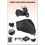 Yamaha X-Max 250 Abs Için Arka Çanta Ve Kilit Uyumlu Siyah Motosiklet Branda, Güvenli - Siyah, Arka Çanta ve Kilit Uyumlu
