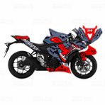 Yamaha YZF R25 Asphalt Monster Desing Sticker Set Mavi-Kırmızı 34