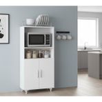 Yaman Dekorasyon Modern 2 Kapaklı Mini Fırın ve Mikrodalga Dolabı Beyaz Suntalam 65 cm Genişlik 128 cm Yükseklik