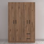 Yaman Gardırop, Ceviz, 4 Kapaklı 2 Çekmeceli, 120 Cm