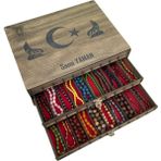 Yaman Hediyelik Kişiye Özel Ahşap Tesbih Koleksiyon Kutusu, Aksesuar Kutusu, Tesbihlik (30 Tesbihlik) - Desen-Çift Kurt Bozkurt