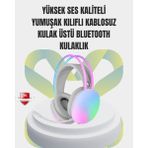 Yaman Market 40MM Sürücülü Rgb Kablosuz Kulaklık – Oyun ve Müzik Için - KB002H-6IJ7S8 - Çok Renkli