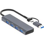 Yaman Market Ally ADS-305D 4in1 Usb/type-C To 4x Usb3.0 Hub Çoğaltıcı Çevirici Dönüştür? - KB002H-6IPFF - Gri