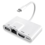 Yaman Market Ally Iphone 3in1 Lightning HDMI RJ45 Otg Digital Av Adaptör HUB-(5775) - KB002H-6J45X7 - Beyaz