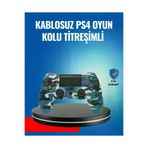 YAMAN MARKET Bluetooth Kablosuz Ps4 Gamepad Çift Motorlu Siyah Controller - Lzft6048-9619