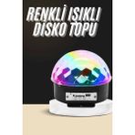 Yaman Market LED Işık Disko Topu Bluetooth Hoparlörlü USB Müzik Çalar Kumandalı - KB002H-6IJW72 - Çok Renkli