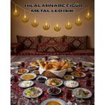 Yaman Market Pilli Minareli Hilal LED Işık Gold Metal Ramazan Dekorasyonu - KB002H-6HD6D5 - Çok Renkli