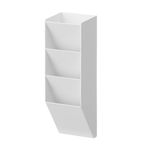 Yamazaki 10096 Tower manyetik kalem tutucu, beyaz, çelik/mıknatıs/silikon, minimalist, 6,2 x 6,2 x 20,8 cm (U x G x Y)