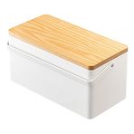 Yamazaki 5060 Tower dikiş kutusu, beyaz, çelik/ahşap/ABS reçine/pamuk/polyester, minimalist tasarım, 27 x 14 x 13,5 cm (U x G x Y)