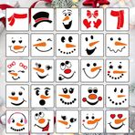 Yamcyh Kardan Adam Yüzleri Şablonu, 5 inç Noel Şablonları Yeniden Kullanılabilir Tatil Çizim Şablonları Ahşap Blok Duvar Kağıdı Kumaş Üzerine Boyama için
