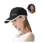 YAMEE Beyzbol kepi kadın at kuyruğu, yazlık bere kadın beyzbol kepi spor şapka dış mekan güneş koruması beyzbol şapkası ayarlanabilir beyzbol şapkası (baş çevresi: 55 – 58 cm), 1/Siyah, Tek Beden