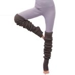 YAMEE Yoga manşetleri sıcak tutan kadın yumuşak esnek, bacak manşeti, örgü, diz üstü, uzun, bale fitness sporları için, uzun manşet, kadın bacak ısıtıcı, örgü çizme çorabı, diz üstü yüksek, Koyu gri.,