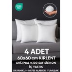 Yamesa 4 Adet 60x60 Cm Saf Silikon Iç Yastık Kırlent, Yumuşak Ve Dayanıklı – 500 Gram, Nefes Alabilir